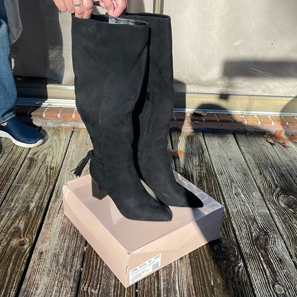 JustFab “Ruby Tassel” Black Tall Boots